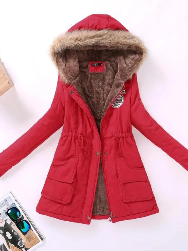 Frauke | Stretch-Winterjacke mit fellgefütterter Kapuze