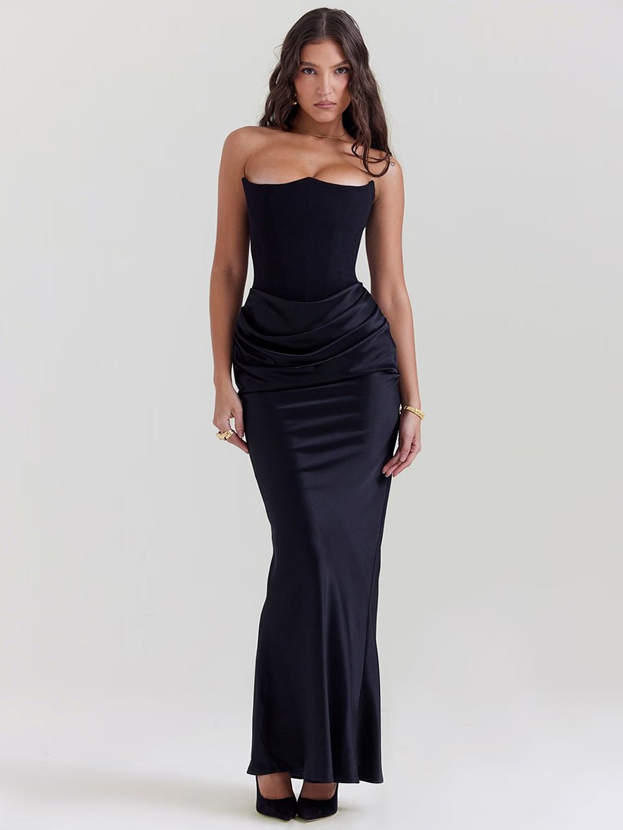 Rosalie | Schmales Bandeau-Maxikleid