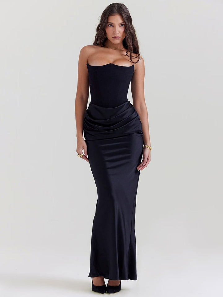 Rosalie | Schmales Bandeau-Maxikleid