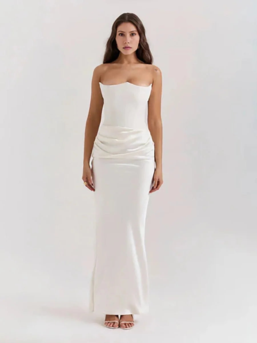 Rosalie | Schmales Bandeau-Maxikleid