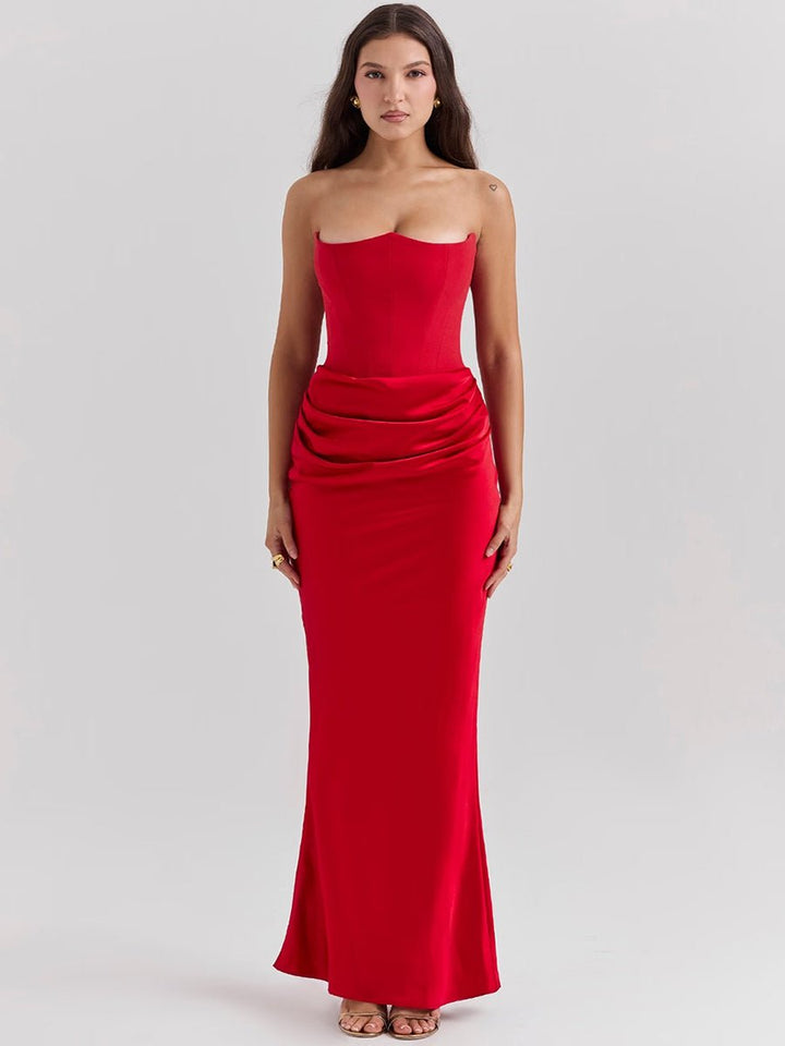 Rosalie | Schmales Bandeau-Maxikleid
