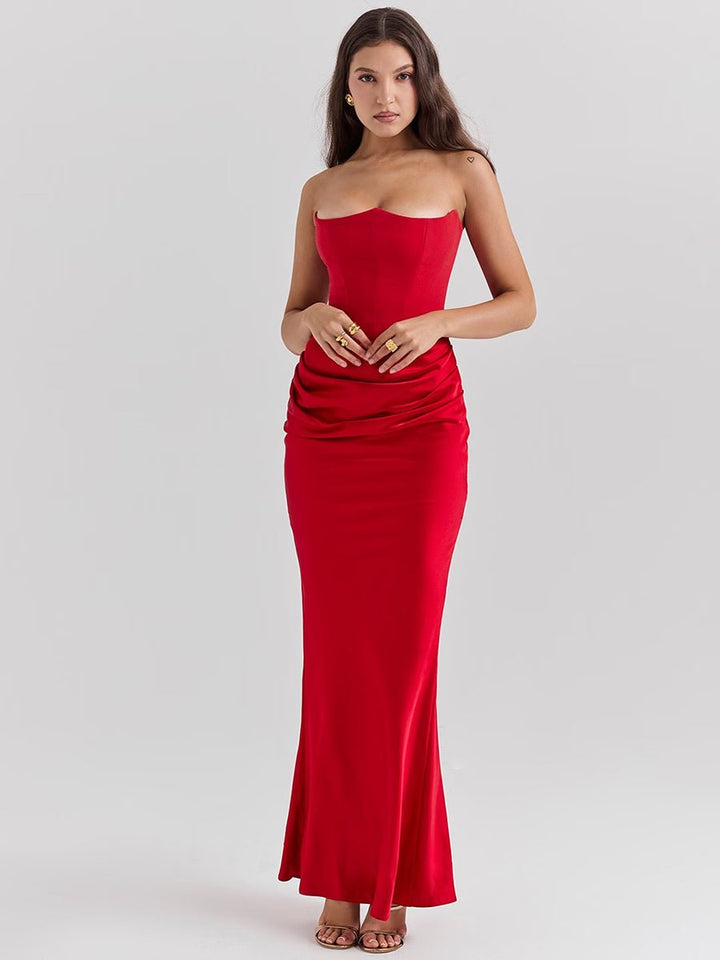 Rosalie | Schmales Bandeau-Maxikleid