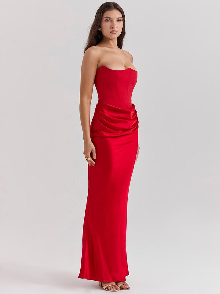 Rosalie | Schmales Bandeau-Maxikleid