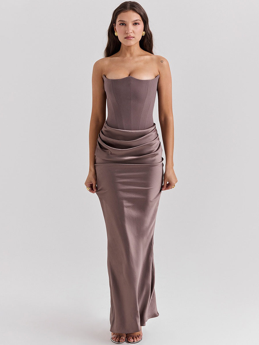 Rosalie | Schmales Bandeau-Maxikleid