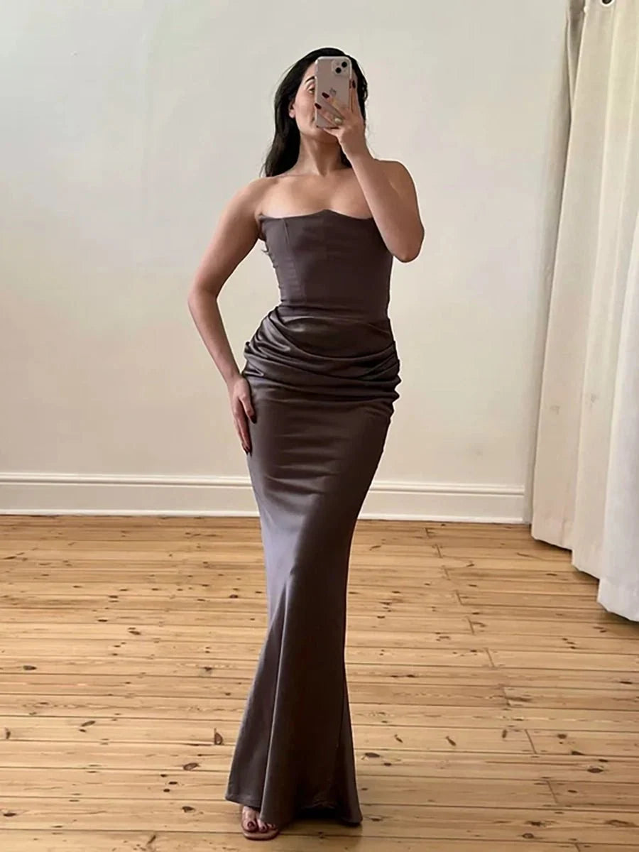 Rosalie | Schmales Bandeau-Maxikleid