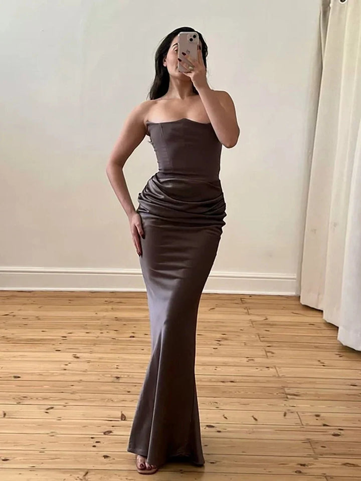Rosalie | Schmales Bandeau-Maxikleid