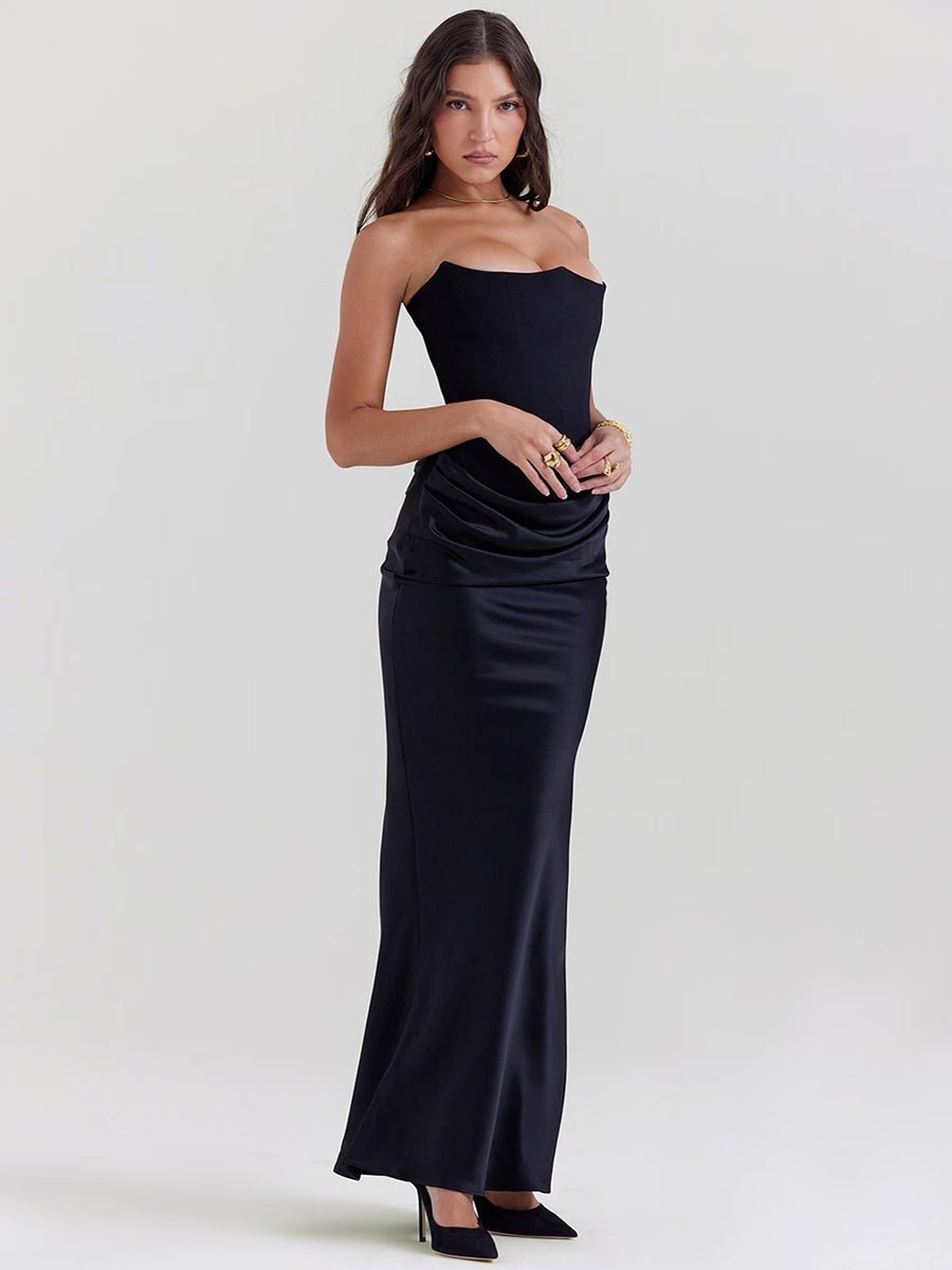 Rosalie | Schmales Bandeau-Maxikleid