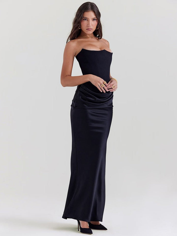 Rosalie | Schmales Bandeau-Maxikleid