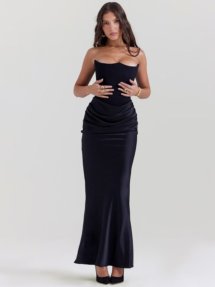Rosalie | Schmales Bandeau-Maxikleid