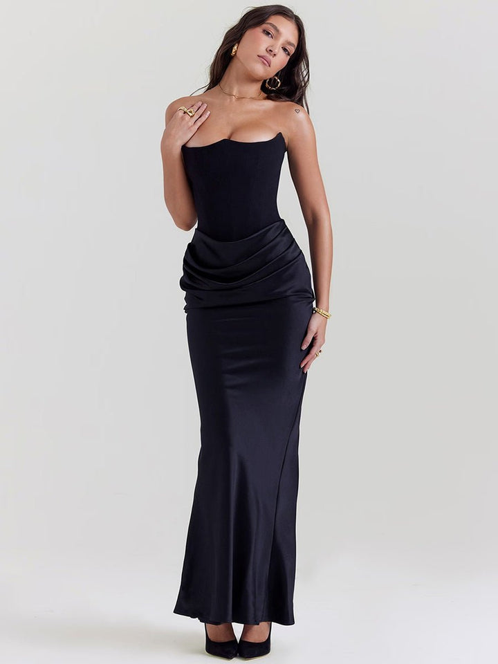 Rosalie | Schmales Bandeau-Maxikleid