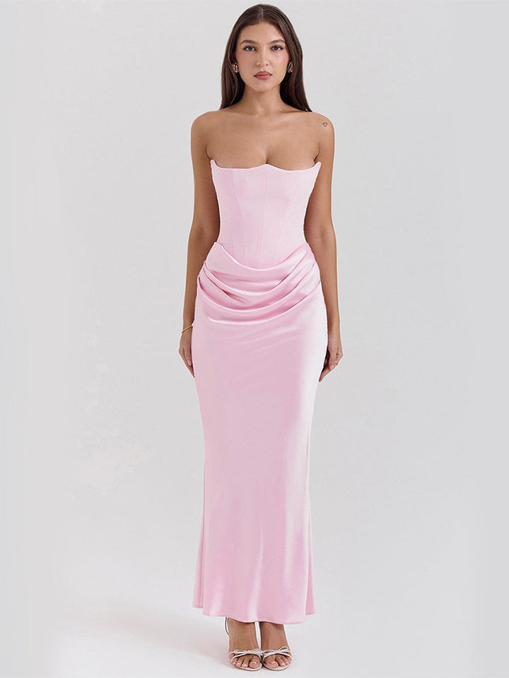 Rosalie | Schmales Bandeau-Maxikleid