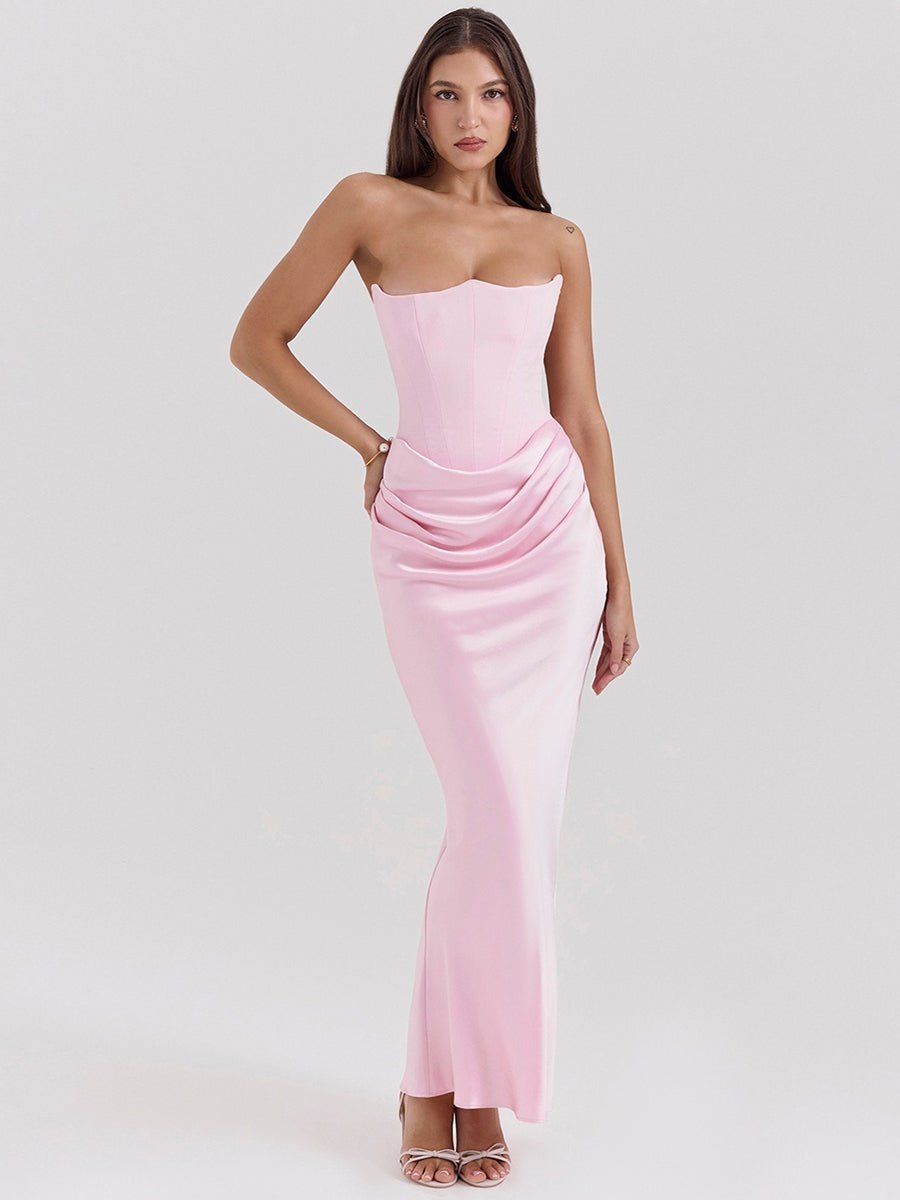 Rosalie | Schmales Bandeau-Maxikleid