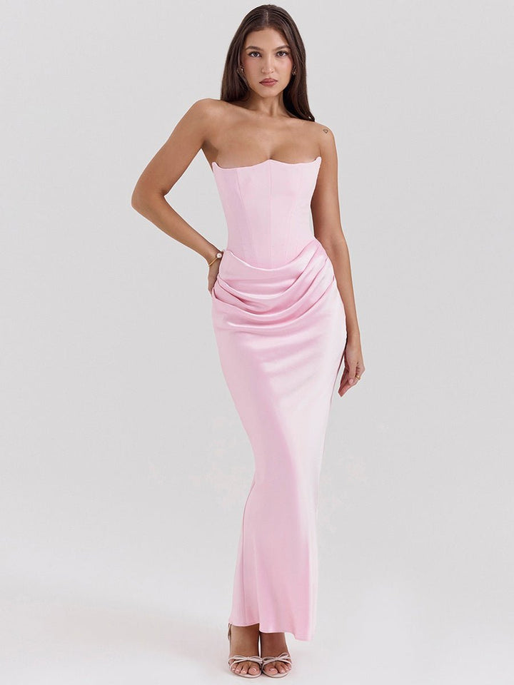 Rosalie | Schmales Bandeau-Maxikleid