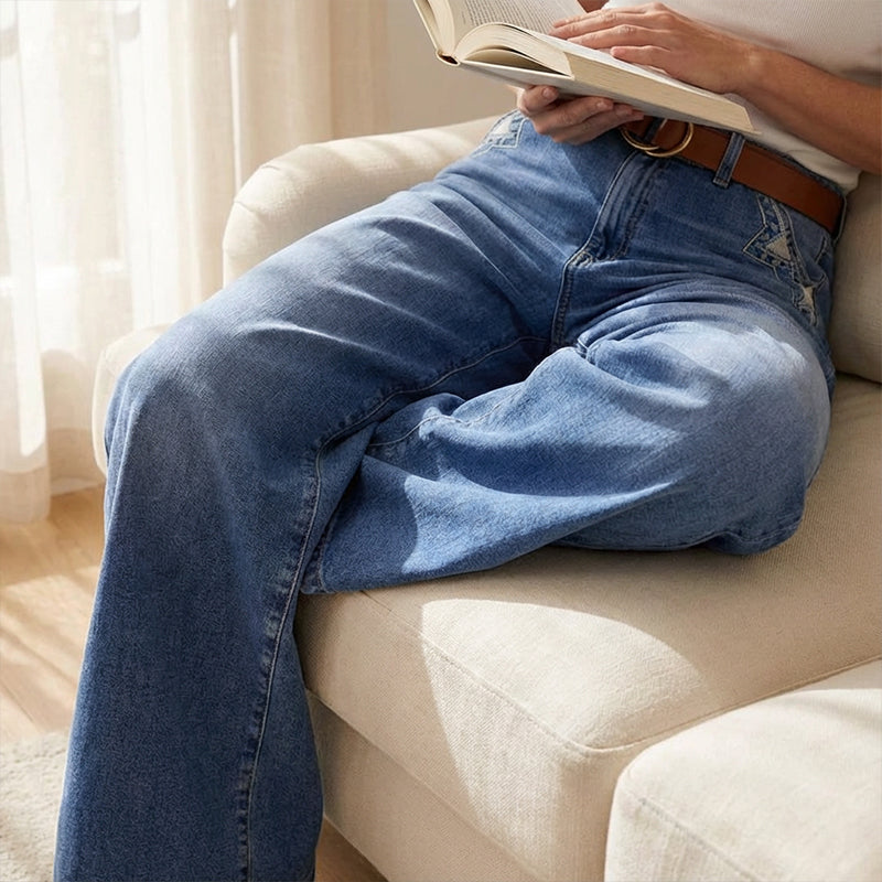 Frida | Weite High-Waist-Jeans im Vintage-Look