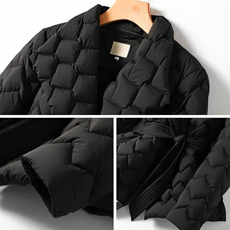 Margit | Puffer-Winterjacke mit Taillengürtel und warmer Isolierung