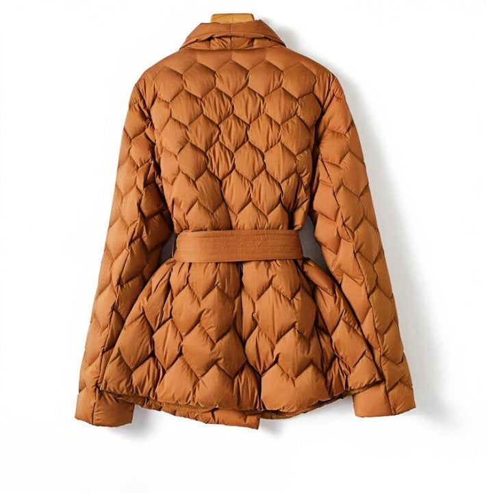 Margit | Puffer-Winterjacke mit Taillengürtel und warmer Isolierung