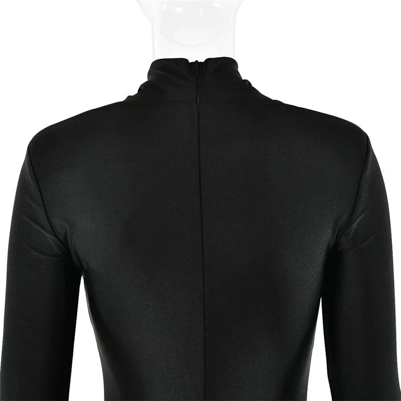 Valeska | Midikleid mit Stehkragen und Cut-out