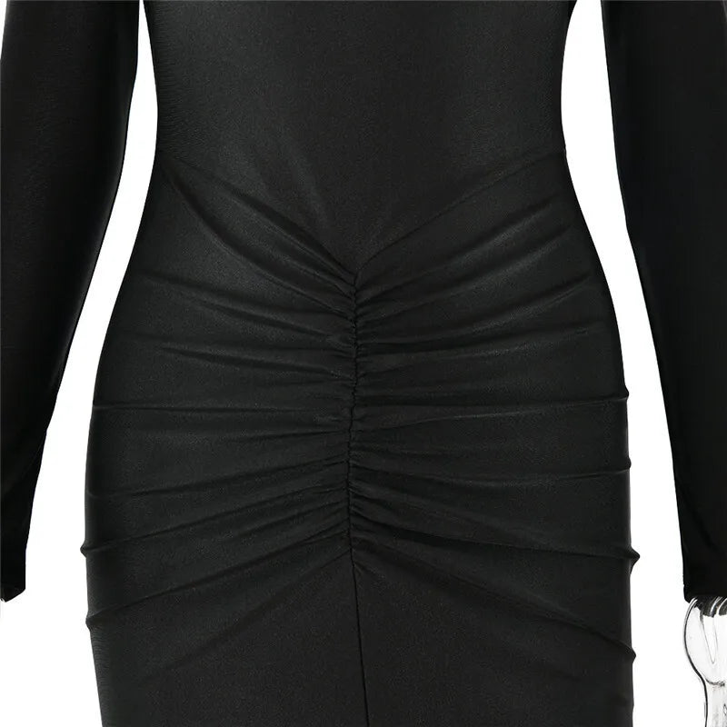 Valeska | Midikleid mit Stehkragen und Cut-out