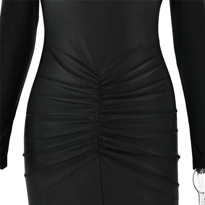 Valeska | Midikleid mit Stehkragen und Cut-out
