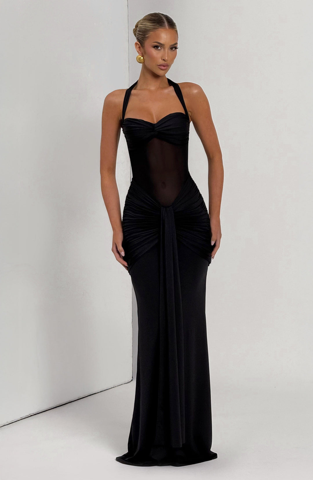 Reinhilde | Maxikleid mit Sweetheart-Ausschnitt und Mesh-Oberteil