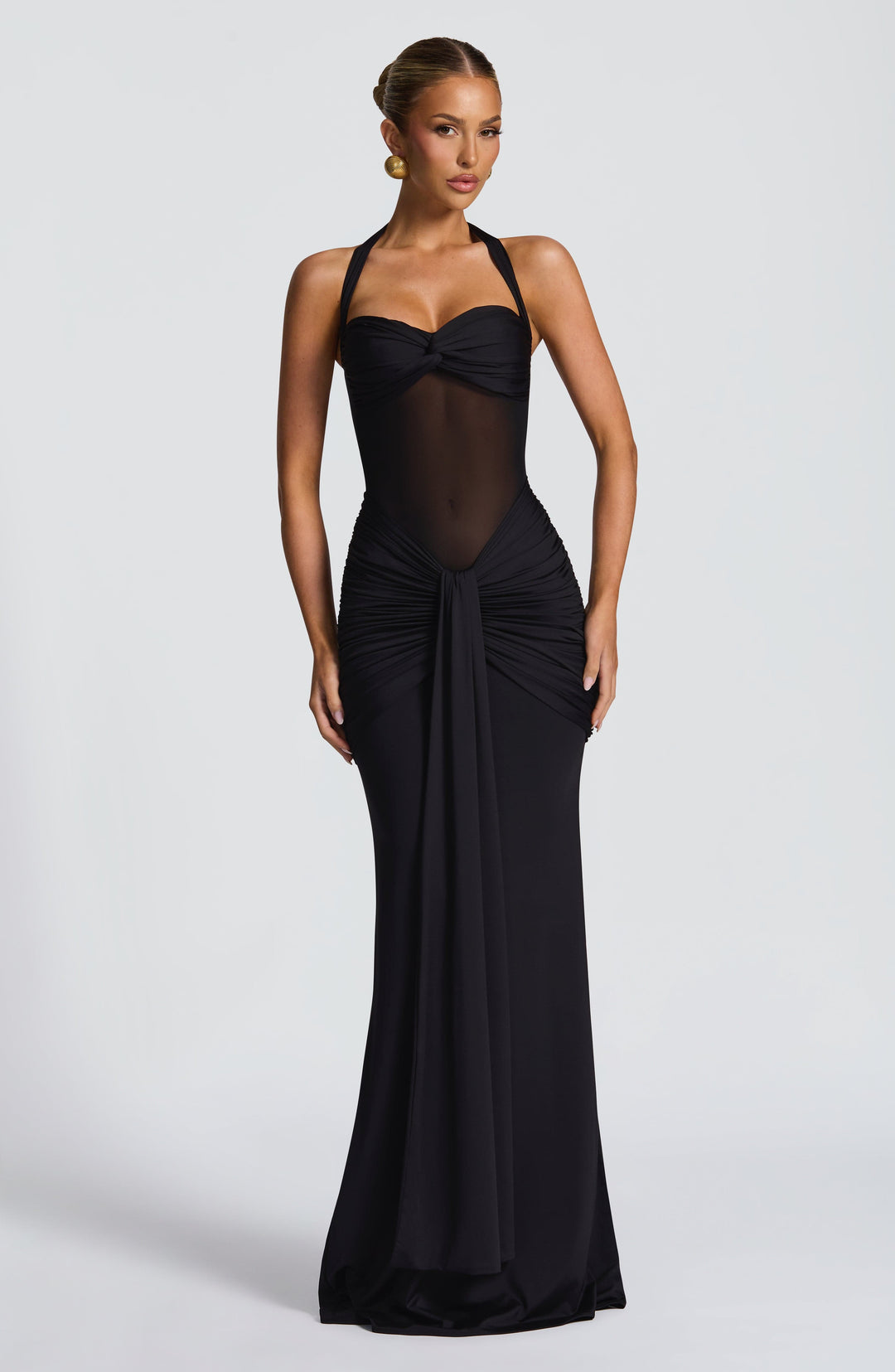 Reinhilde | Maxikleid mit Sweetheart-Ausschnitt und Mesh-Oberteil