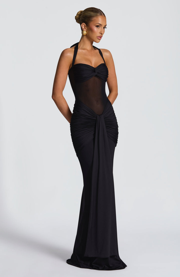 Reinhilde | Maxikleid mit Sweetheart-Ausschnitt und Mesh-Oberteil
