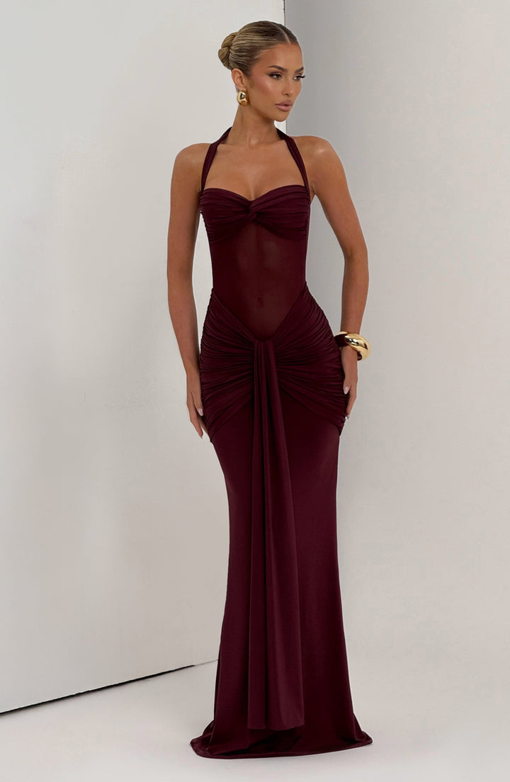 Reinhilde | Maxikleid mit Sweetheart-Ausschnitt und Mesh-Oberteil