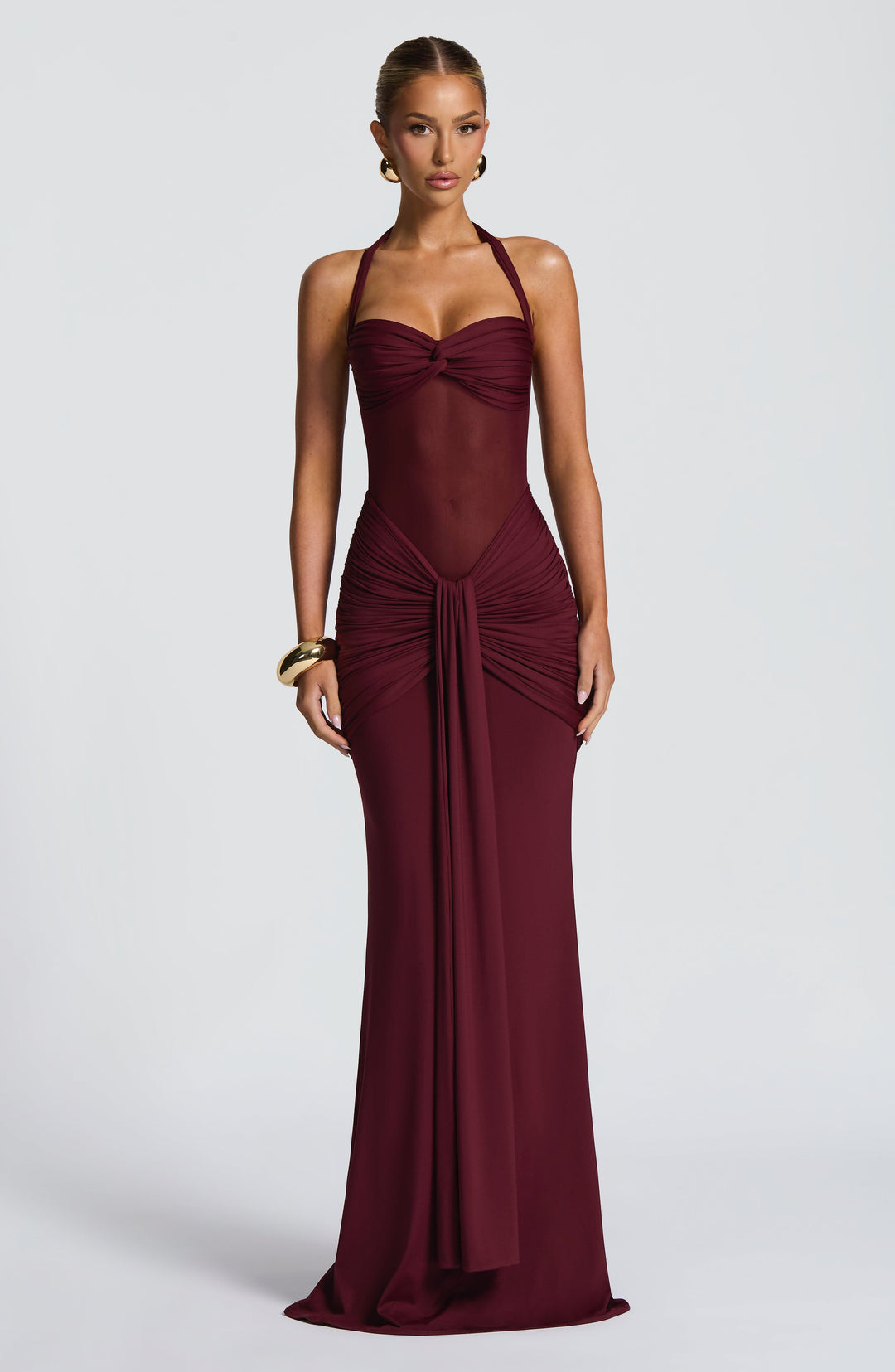 Reinhilde | Maxikleid mit Sweetheart-Ausschnitt und Mesh-Oberteil