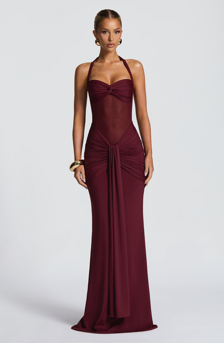 Reinhilde | Maxikleid mit Sweetheart-Ausschnitt und Mesh-Oberteil