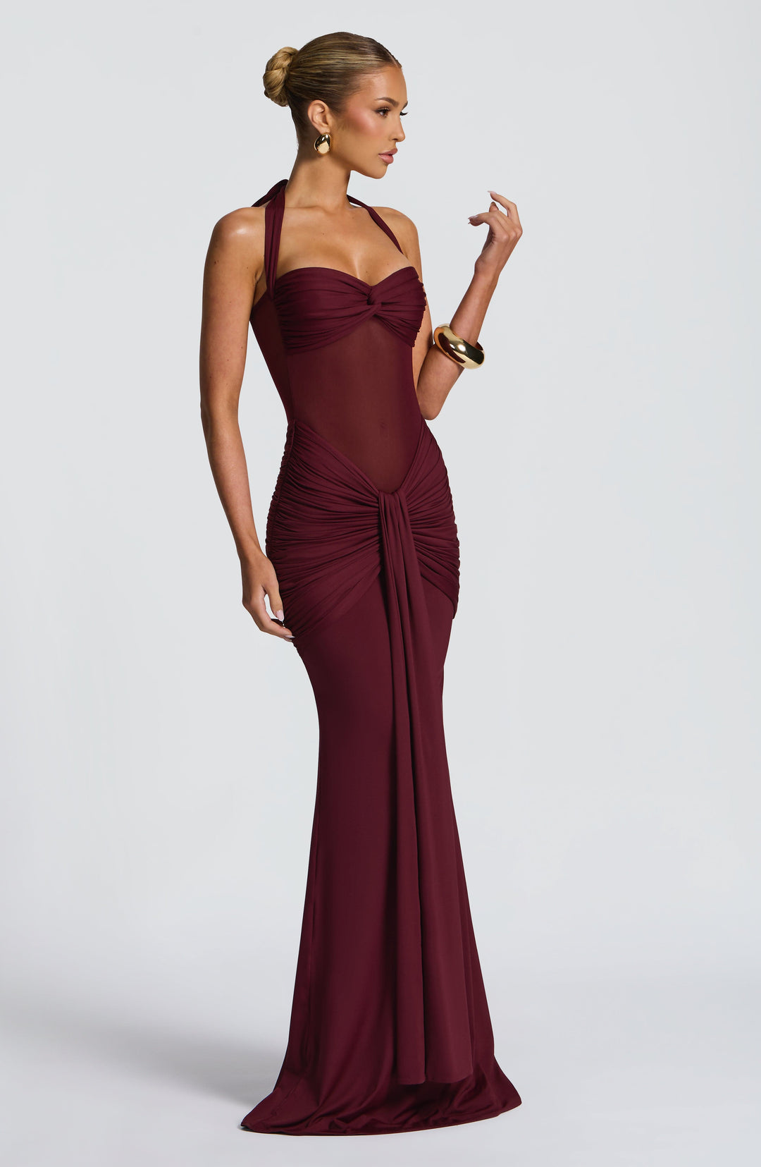 Reinhilde | Maxikleid mit Sweetheart-Ausschnitt und Mesh-Oberteil