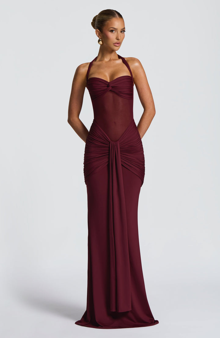 Reinhilde | Maxikleid mit Sweetheart-Ausschnitt und Mesh-Oberteil