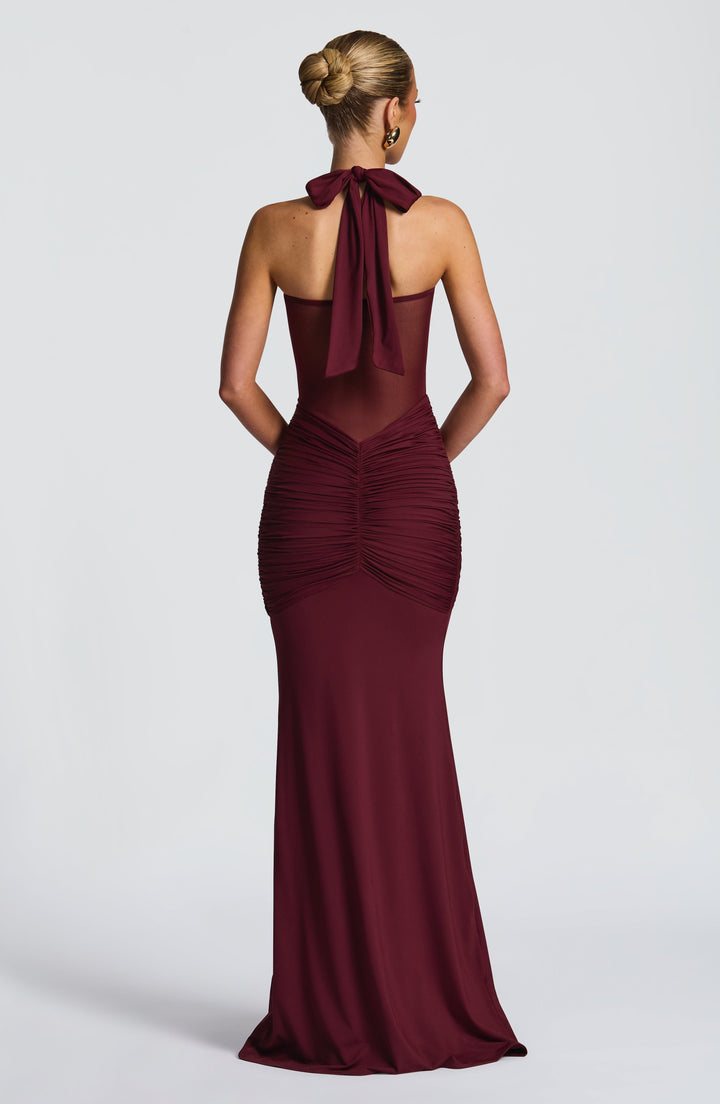 Reinhilde | Maxikleid mit Sweetheart-Ausschnitt und Mesh-Oberteil