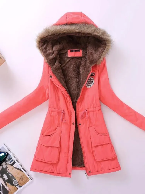 Frauke | Stretch-Winterjacke mit fellgefütterter Kapuze