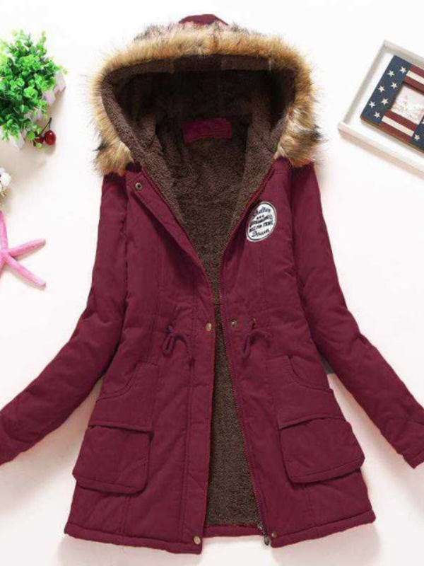 Frauke | Stretch-Winterjacke mit fellgefütterter Kapuze