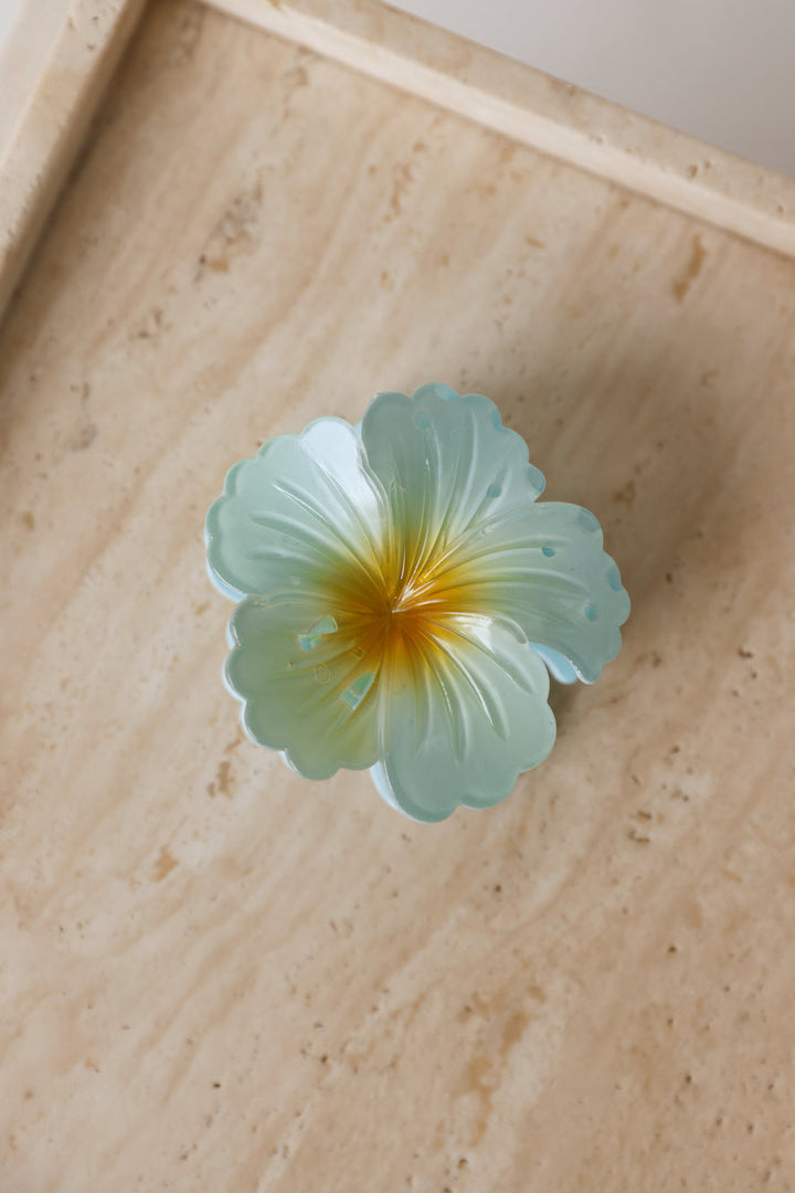Haarklammer mit blauer Gänseblümchen-Blüte
