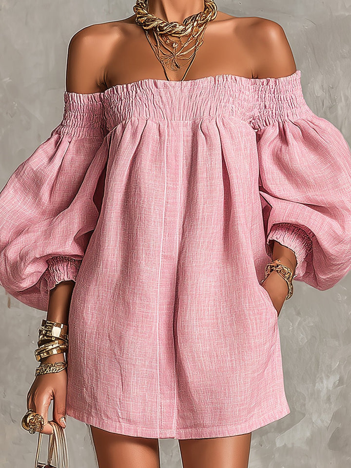 Franka | Off-Shoulder-Minikleid mit Laternenärmeln