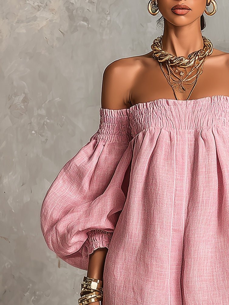 Franka | Off-Shoulder-Minikleid mit Laternenärmeln
