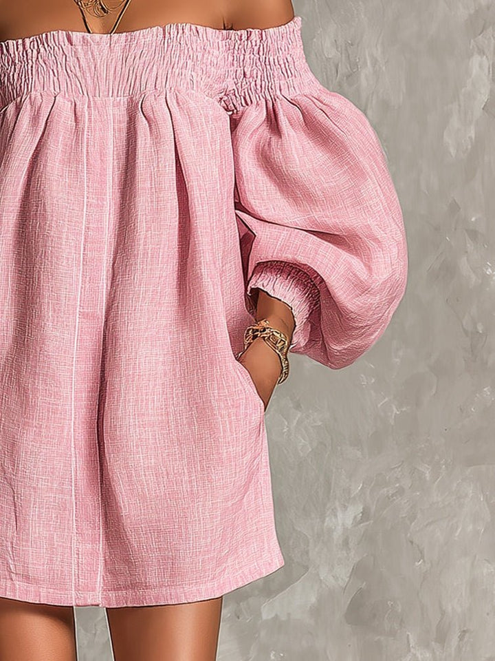 Franka | Off-Shoulder-Minikleid mit Laternenärmeln