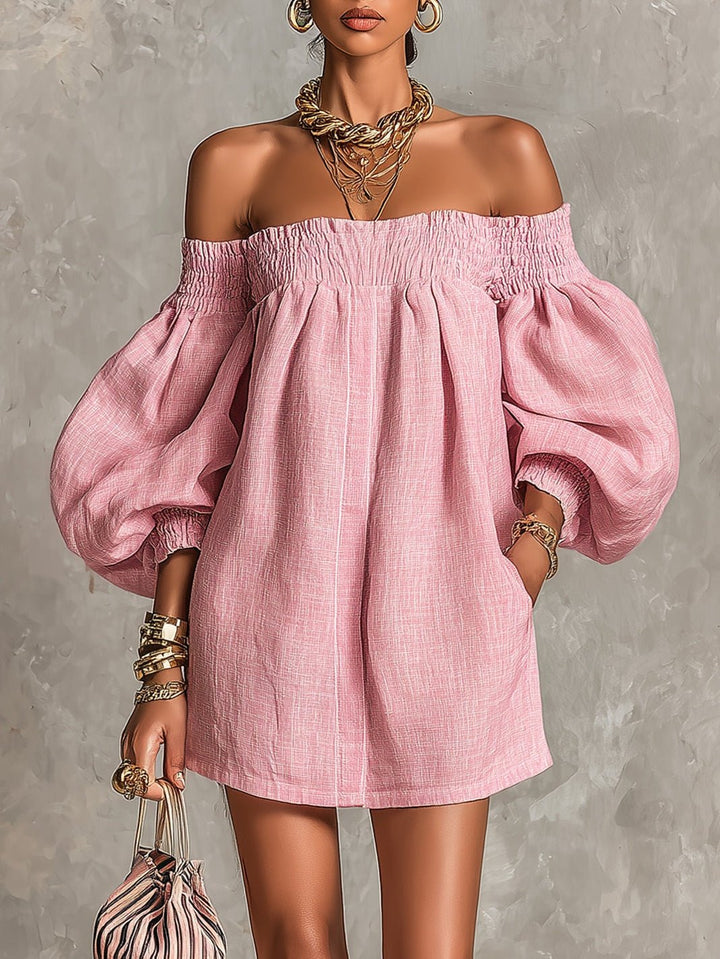 Franka | Off-Shoulder-Minikleid mit Laternenärmeln